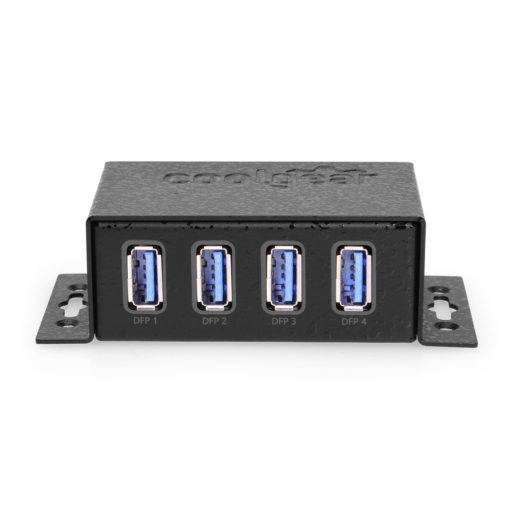 4 Port USB 3.2 Gen 1 Mini Powered Hub w/ ESD Surge Protection & Power Adapter