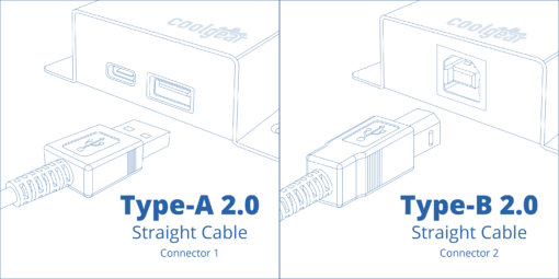 6in Black USB 2.0 A to B Device Cable