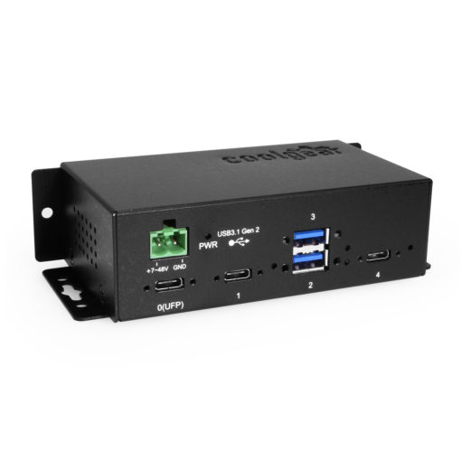 4 Port Industrial USB 3.2 Gen 2 Type-C Hub w/ Screw-Locking Ports & Status LEDs