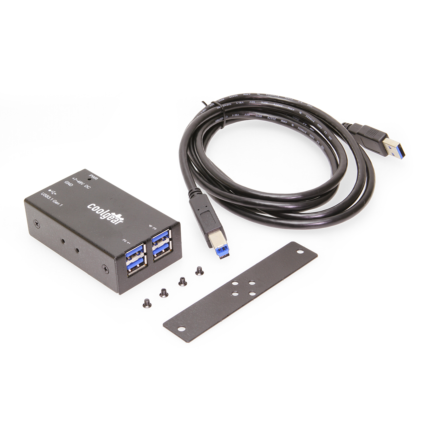 4 Port USB 3.2 Gen 1 Mini High-Power Hub w/ Port Status LEDs - Coolgear