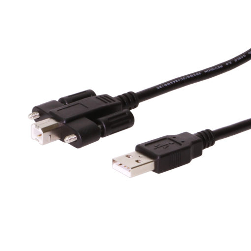 Screw Lock USB 2.0 Hi-Speed A Non-Locking to B Locking Device Cable