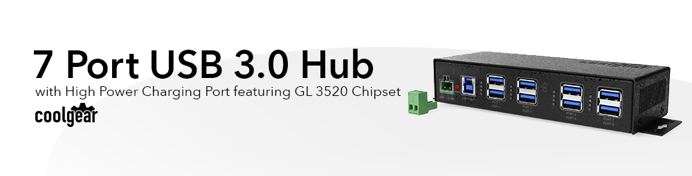 7 Port USB 3.2 Gen 1 Hub High Power Charging Port GL 3520 Chipset
