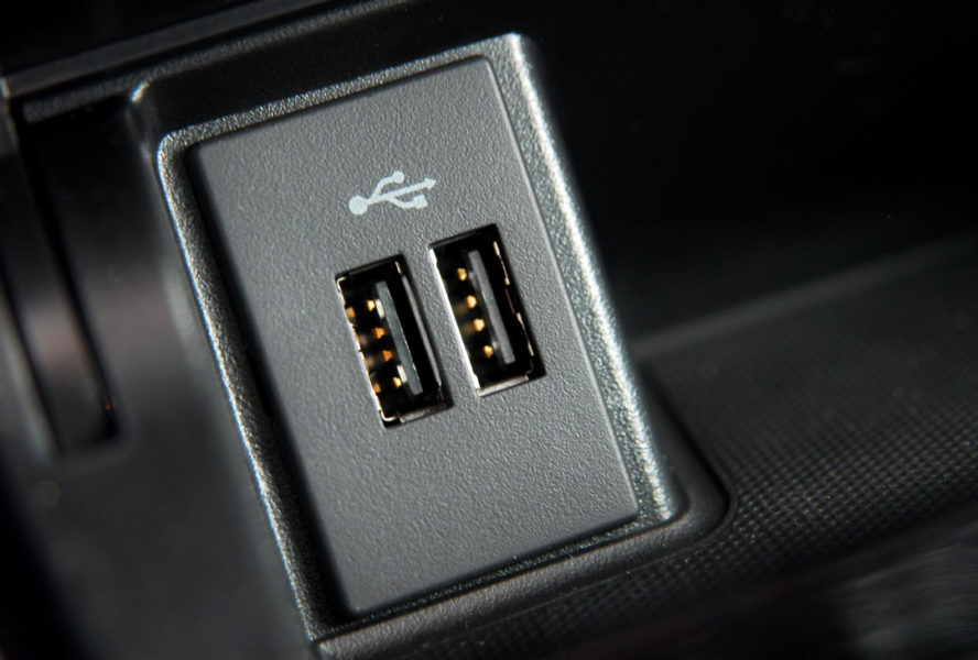 USB port in the car panel