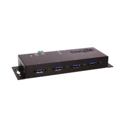 4 Port USB 3.2 Gen 1 Mini Powered Hub w/ ESD Surge Protection & Power Adapter