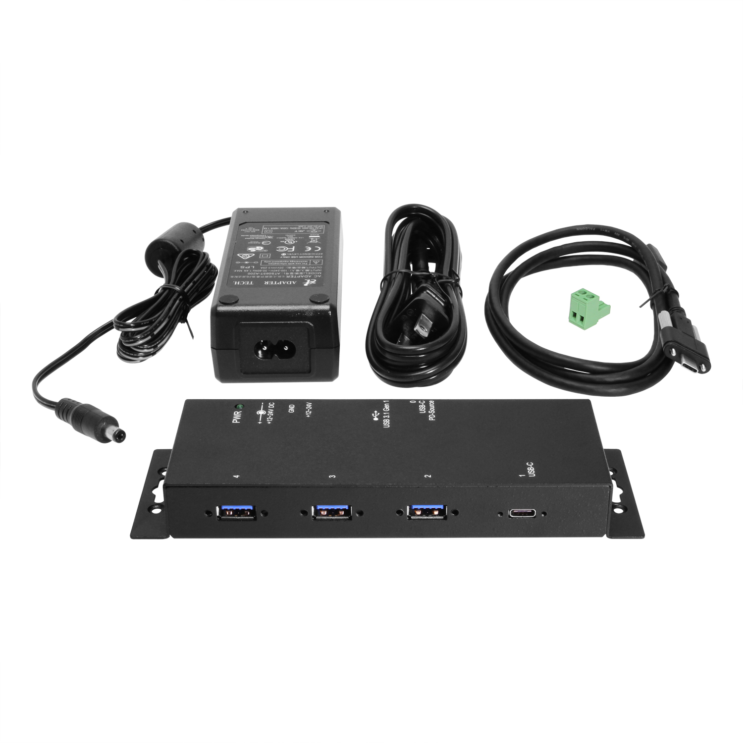 4 Port USB 3.2 Gen 1 Mini Powered Hub w/ ESD Surge Protection