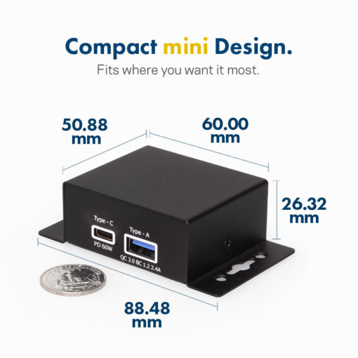 Chargeit! Mini 75W Dual Port USB-A & USB-C PD Charger w/ PPS & QC4.0 Support