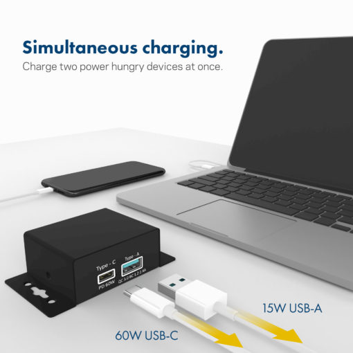 Chargeit! Mini 75W Dual Port USB-A & USB-C PD Charger w/ PPS & QC4.0 Support