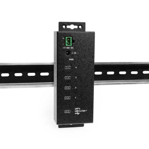 4 Port USB 3.2 Gen 1 Type-C Hub w/ ESD Surge Protection & Screw Locking Ports