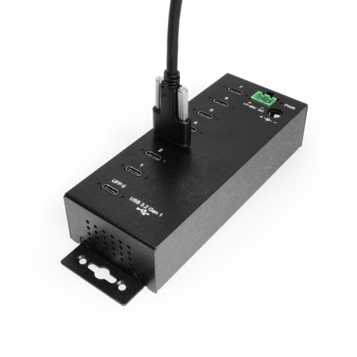 7 Port USB 3.2 Gen 1 Type-C Hub w/ ESD Surge Protection & Screw Locking Ports