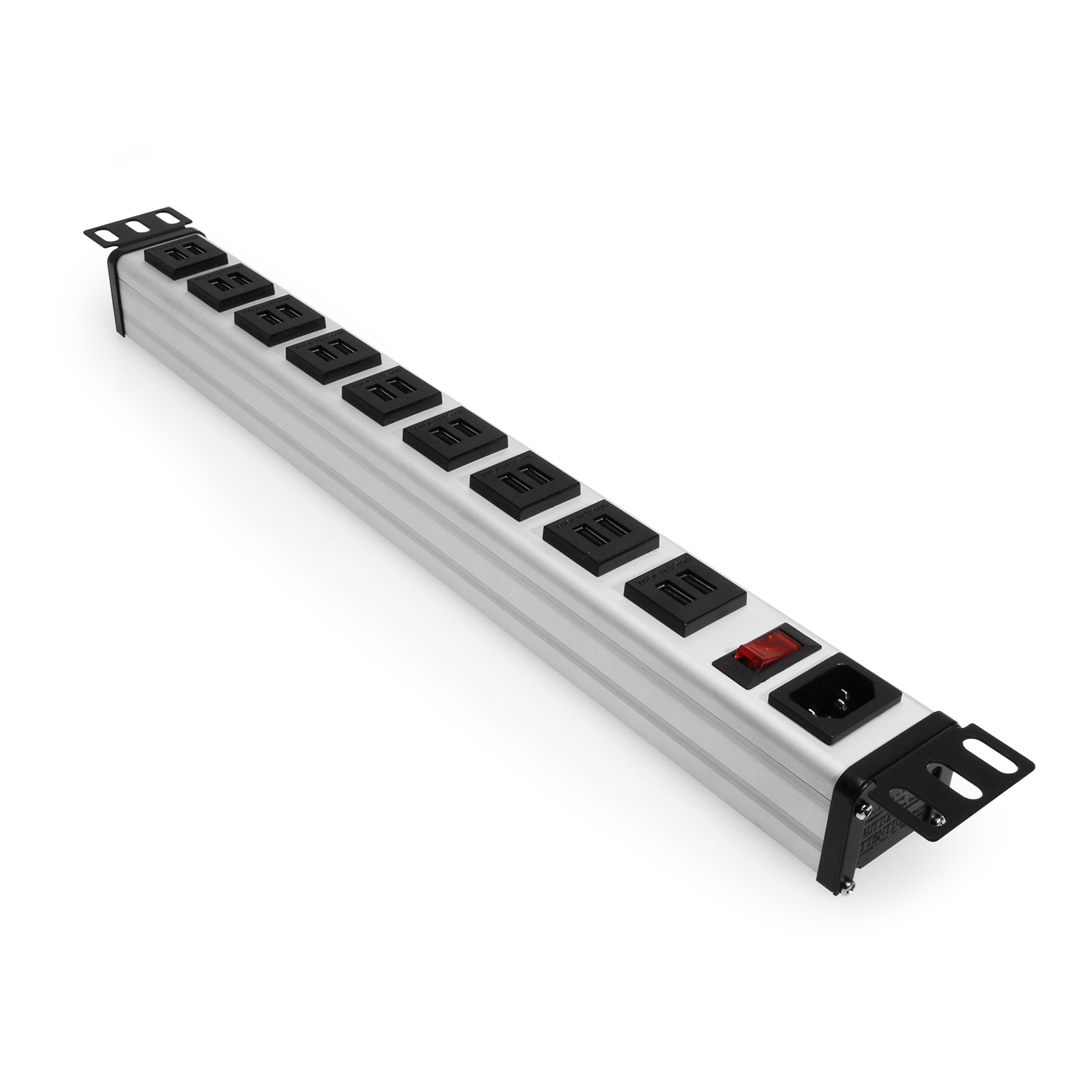 18 port Strip for 19" Rack Mount installs 1U - Coolgear