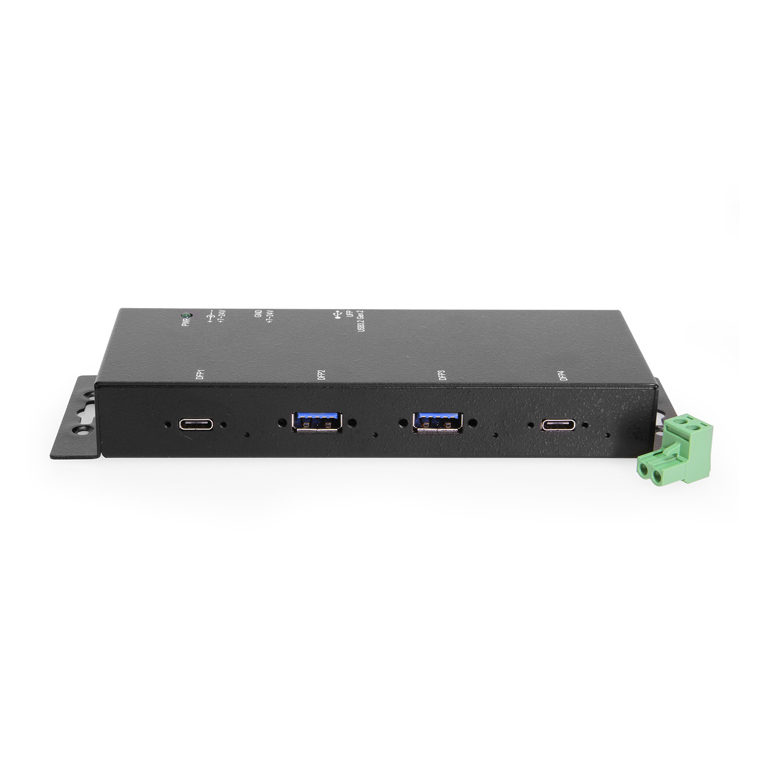 Coolgear USB-C 7 Port Hub 2X Type-C 5X Type-A - DIN Rail - Surge Protection