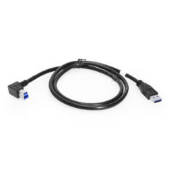 3ft. USB 3.0 A to Left Angle B Male Cable, Black, 28/24AWG