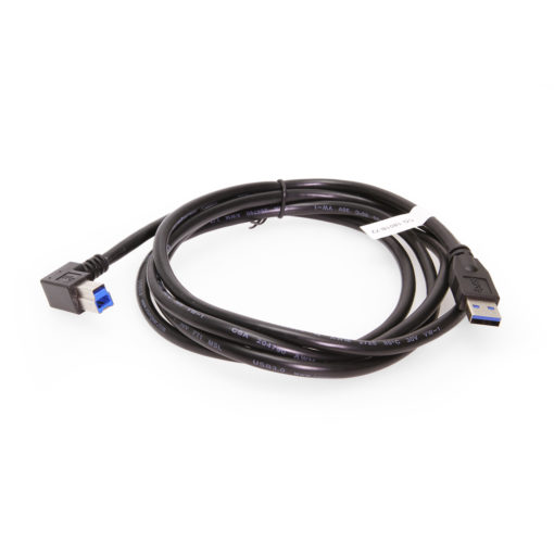 6ft. USB 3.0 A to Left Angle B Male Cable, Black, 28/24AWG