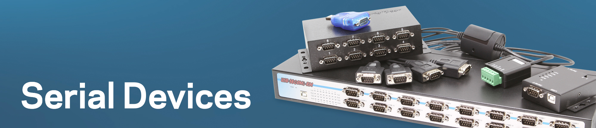 16 Port RS-232 Rack Mountable USB to Serial Adapter