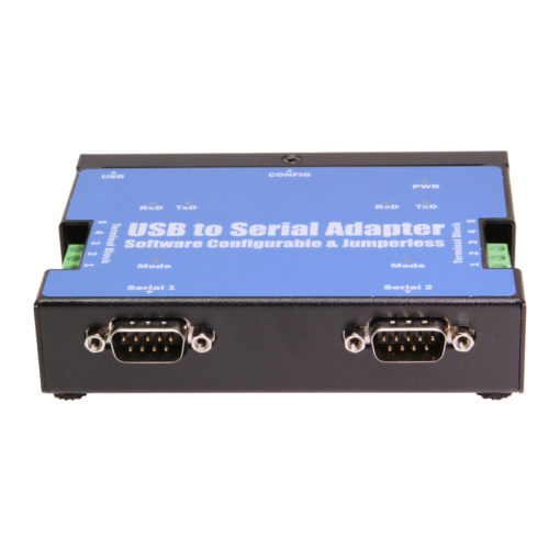 2-Port USB to Serial Adapter (RS-232/422/485) , DIN-rail