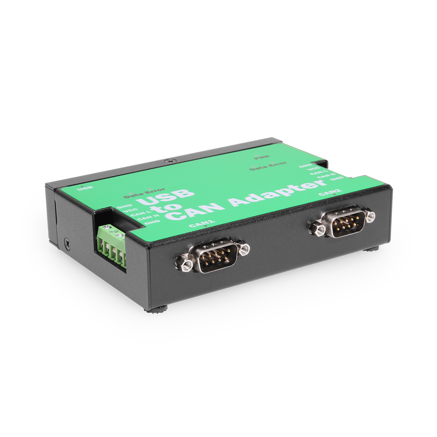 2-Port USB to CAN Bus Adapter, DIN-Rail Wall Mountable, 16kV ESD Protection  - Coolgear