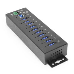 10 Port Managed Network Shareable USB 3.2 Gen 1 Hub w/ 15KV ESD Surge Protection