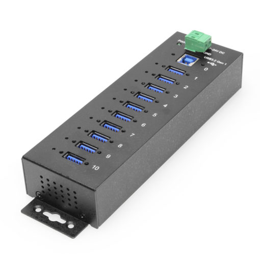 10 Port Managed Network Shareable USB 3.2 Gen 1 Hub w/ 15KV ESD Surge Protection