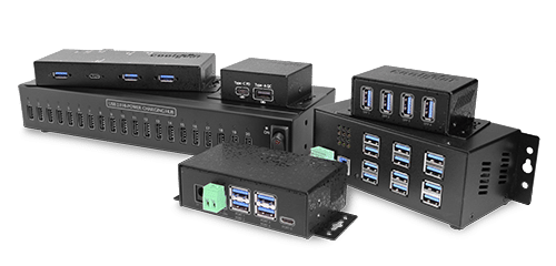 12 Port Industrial USB 3.2 Gen 1 Hub w/ Port Status LEDs 12 Port Industrial Hub