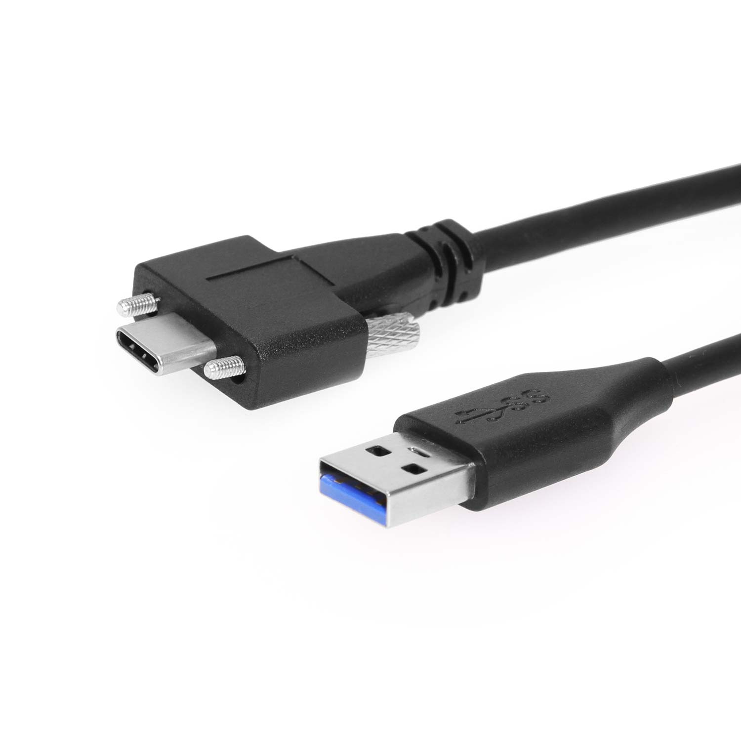 3ft. USB 3.0 A to Left Angle B Male Cable, Black, 28/24AWG