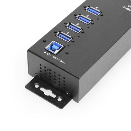 4 Port Managed USB 3.2 Gen 1 Hub w/ 15kV ESD Surge Protection & Vertical Port Orientation