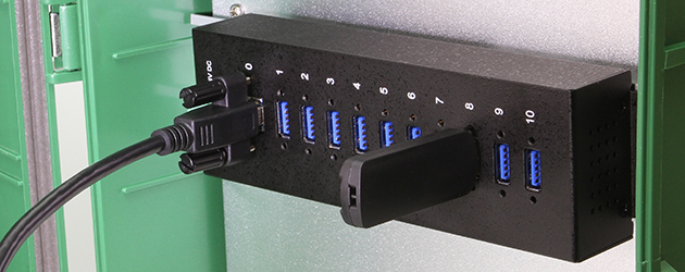 10 Port Managed USB 3.2 Gen 1 Hub w/ 15KV ESD Surge Protection