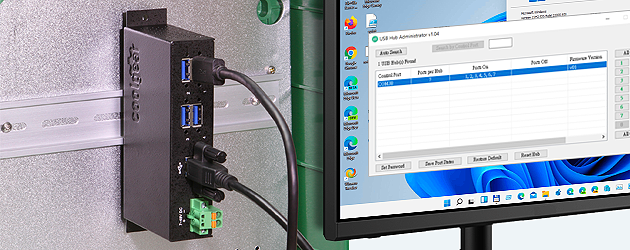 10 Port Managed USB 3.2 Gen 1 Hub w/ 15KV ESD Surge Protection