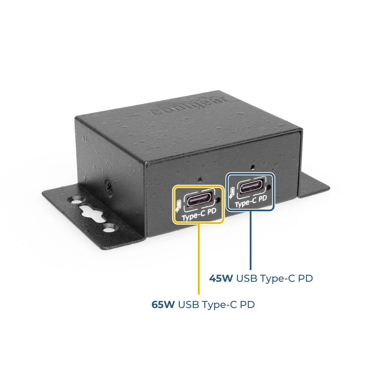 Coolgear ChargeIt! Mini 110W Dual Type-C PD Charger 65W USB-C Port & 45W USB-C Port