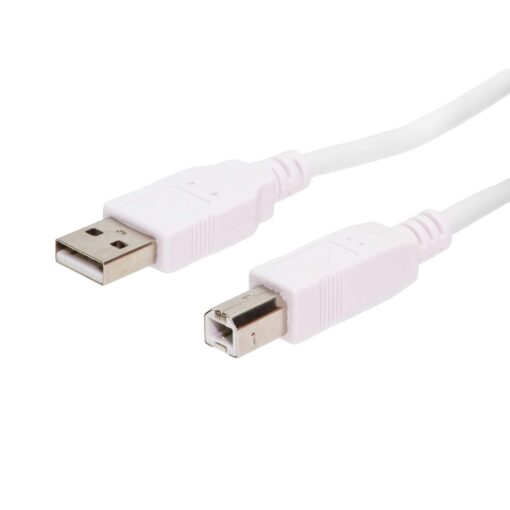 1ft White USB 2.0 A to B Device Cable
