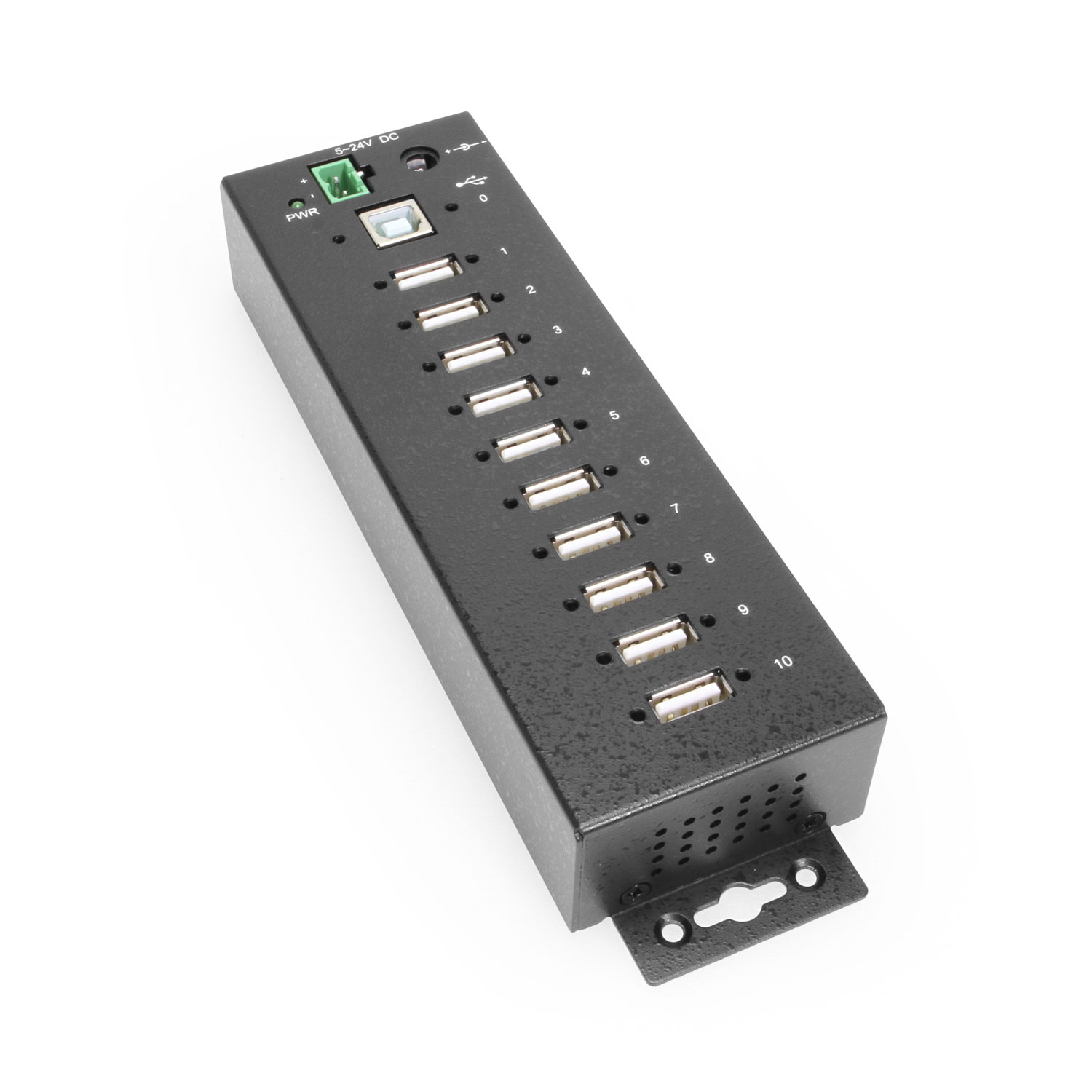 7 Port USB 3.2 Gen 1 Hub w/ Surge Protection & Screw-Locking Ports