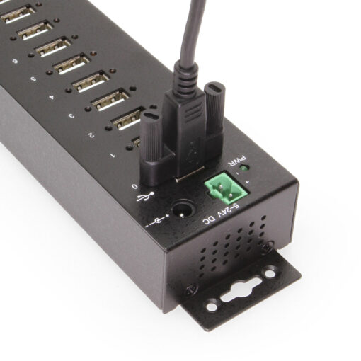 10 Port USB 2.0 Hub w/ ESD Surge Protection Screw Locking Ports