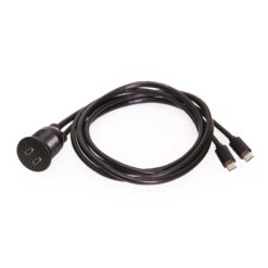 3ft. USB Panel Mount Extension 2 x Type C 3.2 Gen 1 Male to Female Cable