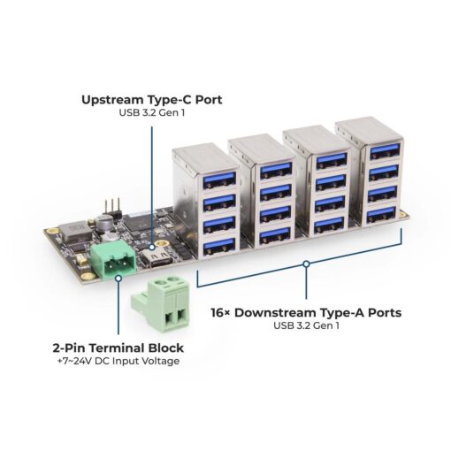 DEV Product | 16-Port USB 3.2 Gen 1 Compact Hub w/ VLI 817 Chipset