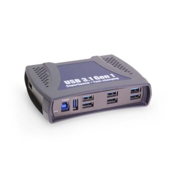 9 Port USB 3.2 Gen 1 Hub w/ Integrated DIN-Rail Clip