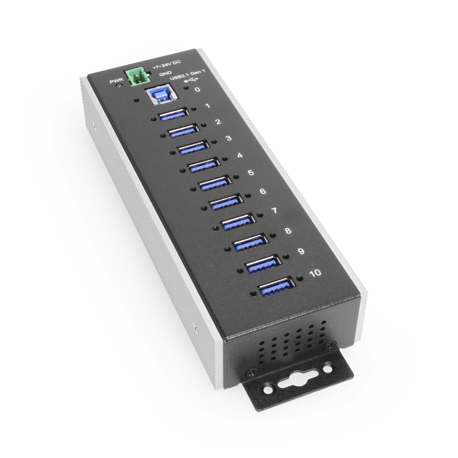 10 Port USB 3.2 Gen 1 Industrial Wide Temperature Range Hub - Coolgear