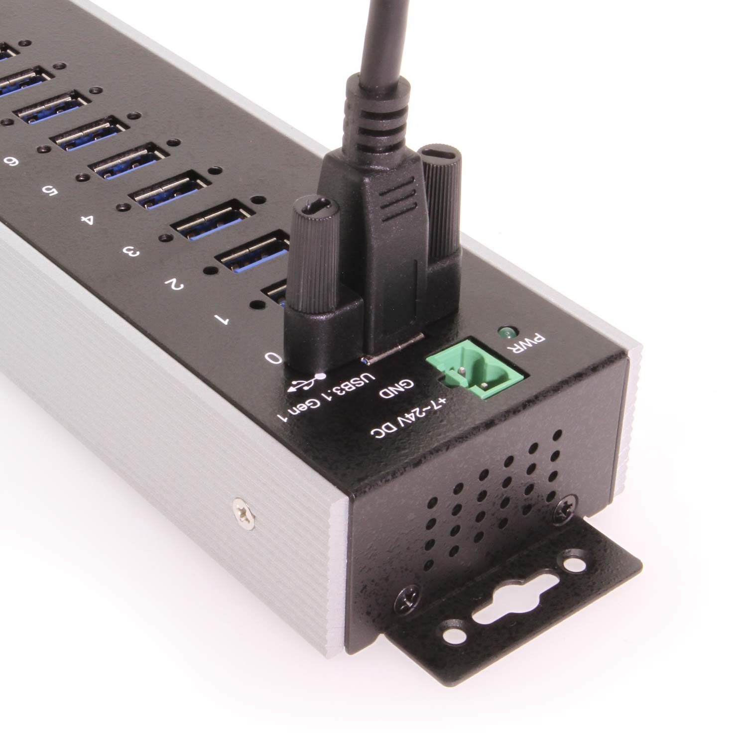 10 Port USB 3.2 Gen 1 Industrial Wide Temperature Range Hub - Coolgear