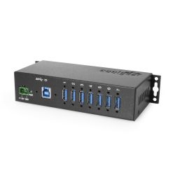 Alternative view of USB 3.0 7-Port Industrial Hub w/Din-Rail Mount & Power Supply