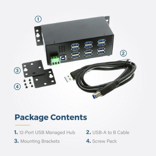 12 Port Industrial USB 3.2 Gen 1 Hub w/ Port Status LEDs - Image 7