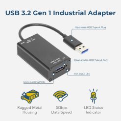 Alternative view of Single Port Managed USB 3.2 Gen 1 Adapter w/ ESD Surge Protection and Software On/Off Control