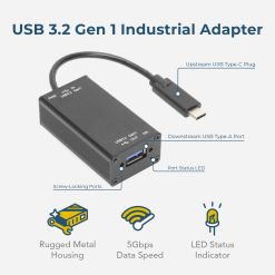 Single Port Managed USB-C 3.2 Gen 1 Adapter w/ ESD Surge Protection and Software On/Off Control - Image 3