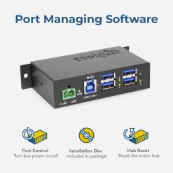4 Port Managed USB 3.2 Gen 1 Hub w/ Small Footprint & 15KV ESD Surge Protection - Image 3