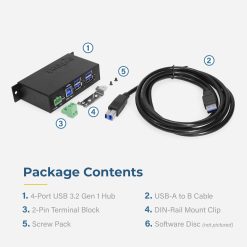 4 Port Managed USB 3.2 Gen 1 Hub w/ Small Footprint & 15KV ESD Surge Protection - Image 6