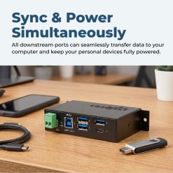Alternative view of 4 Port USB 3.2 Gen 1 Type-C Hub w/ ESD Surge Protection