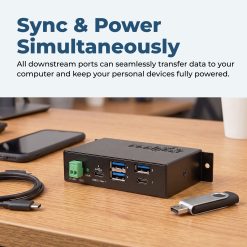 Alternative view of 4 Port USB 3.2 Gen 1 Type-C Hub w/ ESD Surge Protection & Type-C Upstream