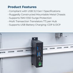 4 Port USB 3.2 Gen 1 Type-C Hub w/ ESD Surge Protection & Type-C Upstream - Image 7