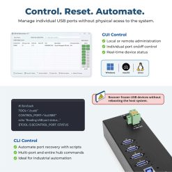 4 Port Managed USB 3.2 Gen 1 Hub w/ 15kV ESD Surge Protection & Vertical Port Orientation - Image 4