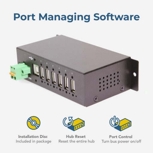 6 Port Managed USB 2.0 Hub w/ 15KV ESD Surge Protection - Image 5