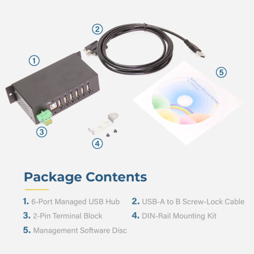 6 Port Managed USB 2.0 Hub w/ 15KV ESD Surge Protection - Image 6