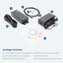 7 Port Managed USB-C 3.2 Gen 1 Hub w/ 15KV ESD Surge Protection - Image 8