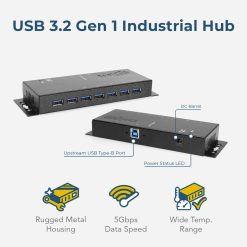 Alternative view of 7 Port USB 3.2 Gen 1 Hub w/ Surge Protection